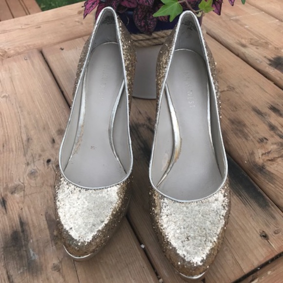 (2* for $30) Nine West Gold Glitter - Size 5 1/2" - Picture 2 of 8
